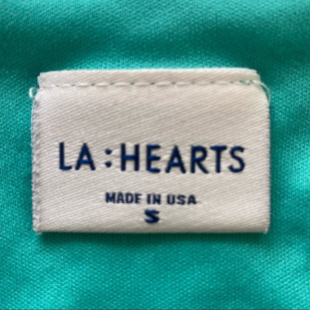 La Hearts Lace Crop Top Teal/Green - Picture 5 of 6